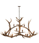 Meyda 70" Long Antlers Elk 10 Light Oblong Chandelier- 200466 - MyBBQDirect