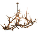 Meyda 70" Long Antlers Elk 10 Light Oblong Chandelier- 200466 - MyBBQDirect