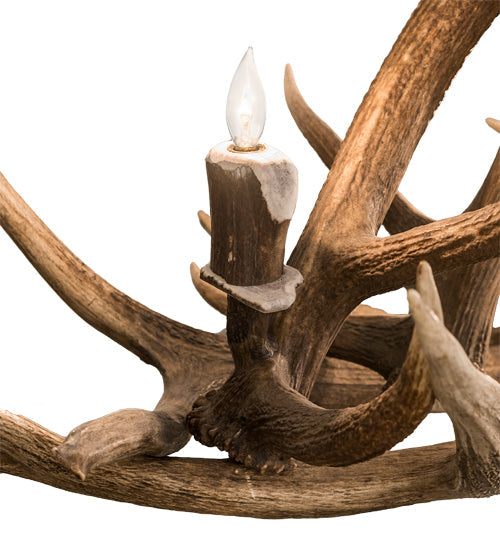 Meyda 70" Long Antlers Elk 10 Light Oblong Chandelier- 200466 - MyBBQDirect