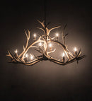 Meyda 66.5" Long Antlers Elk 10 Light Oblong Chandelier- 200467 - MyBBQDirect