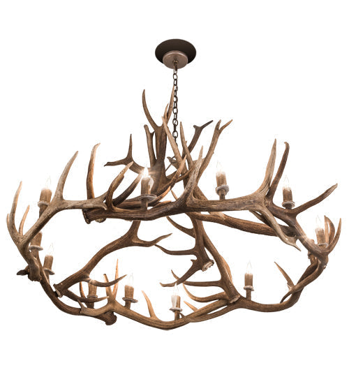 Meyda 56" Wide Antlers Elk 12 LT Chandelier- 200468 - MyBBQDirect