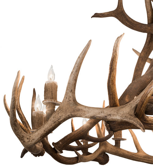 Meyda 56" Wide Antlers Elk 12 LT Chandelier- 200468 - MyBBQDirect