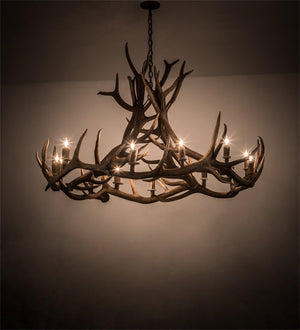 Meyda 56" Wide Antlers Elk 12 LT Chandelier- 200468 - MyBBQDirect