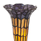 Meyda 8" High Stained Glass Pond Lily Victorian Accent Lamp - 20233