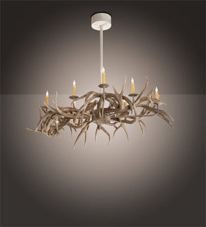 Meyda 84" Long Antlers Elk 8 Light Oblong Chandelier- 210039