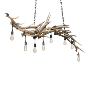 Meyda 69" Long Antlers Elk 8 Light Oblong Chandelier- 212262