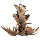 Meyda 64" Wide Antlers Moose 12 Light Chandelier- 212269