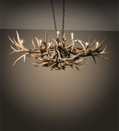 Meyda 71" Long Antlers Deer 10 Light Oblong Chandelier- 212270