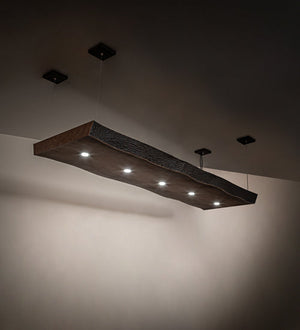 Meyda 93" Long Live Edge Walnut Oblong Pendant '215293