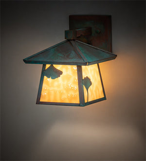 Meyda 8" Wide Stillwater Ginkgo Straight Arm Wall Sconce '220108