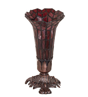 Meyda 8" High Stained Glass Pond Lily Victorian Accent Lamp - 239057