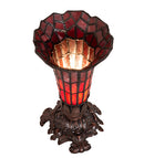 Meyda 8" High Stained Glass Pond Lily Victorian Accent Lamp - 239057