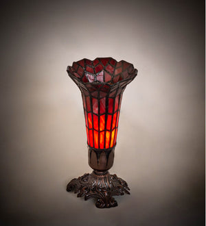 Meyda 8" High Stained Glass Pond Lily Victorian Accent Lamp - 239057