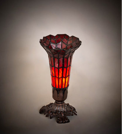 Meyda 8" High Stained Glass Pond Lily Victorian Accent Lamp - 239057