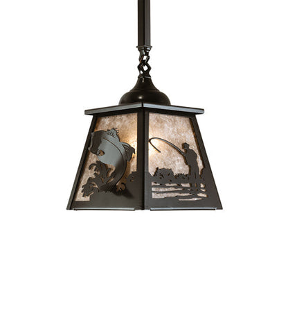 Meyda 8" Square Fly Fishing Pendant 239060
