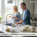 FORNO Acqua BrightDiamond 1HP Super Quiet Garbage Disposal Corded with Motion Sensor Cabinet Light & Pre-Wired Air Switch