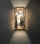 Meyda 8" Wide Tall Pines Mountain Biker Wall Sconce 243640
