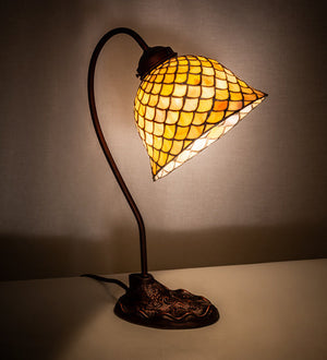 Meyda 8" Wide Tiffany Fishscale Desk Lamp- 247821