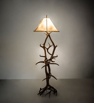 Meyda 75" High Antlers Elk & Mule Deer Floor Lamp- 249118