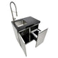 FORNO Bulnes Outdoor Kitchen 30-Inch BBQ 60,000 BTU, with Sear, Rotisserie Infrared Burners, 1.8 Cu.Ft. Beverage Center, & Black/White Countertops - MyBBQDirect