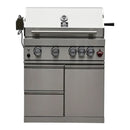 FORNO Bulnes Outdoor Kitchen 30-Inch BBQ 60,000 BTU, with Sear, Rotisserie Infrared Burners, 1.8 Cu.Ft. Beverage Center, & Black/White Countertops - MyBBQDirect
