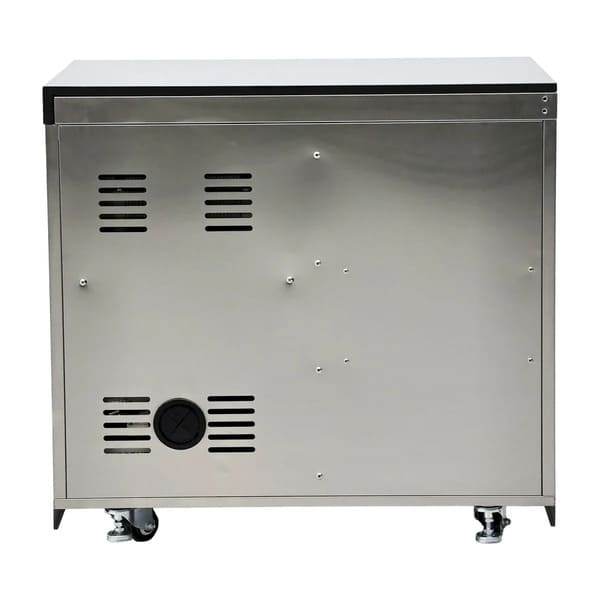 FORNO Bulnes Outdoor Kitchen 30-Inch BBQ 60,000 BTU, with Sear, Rotisserie Infrared Burners, 1.8 Cu.Ft. Beverage Center, & Black/White Countertops - MyBBQDirect