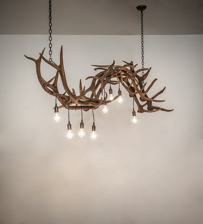 Meyda 74" Long Antlers 8 Light Oblong Chandelier- 251970