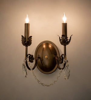 Meyda 9.5" Wide Antonia 2 Light Wall Sconce- 252340