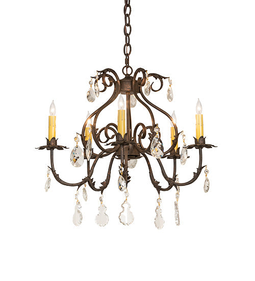 Meyda 24" Wide Chantilly 5 Light Chandelier- 256731 - MyBBQDirect