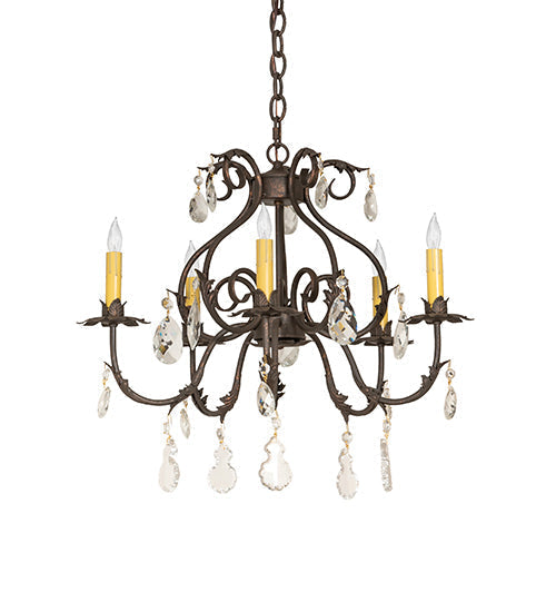 Meyda 24" Wide Chantilly 5 Light Chandelier- 256731 - MyBBQDirect