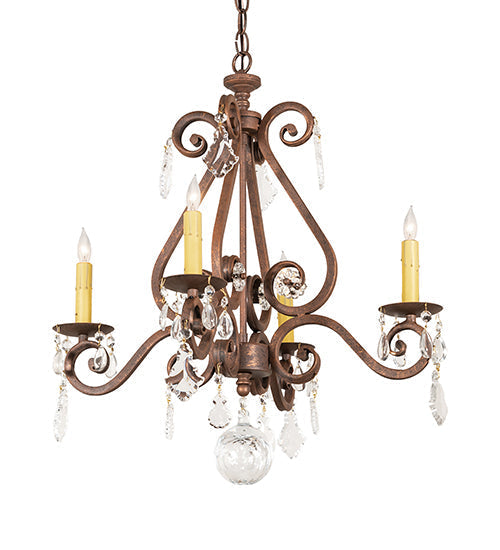 Meyda 22" Wide Adrianna 4 Light Chandelier- 257372 - MyBBQDirect