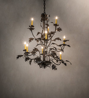 Meyda 36" Wide Oak Leaf 9 Light Chandelier 266816