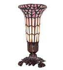 Meyda 8" High Stained Glass Pond Lily Victorian Accent Lamp - 27680