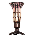 Meyda 8" High Stained Glass Pond Lily Victorian Accent Lamp - 27680