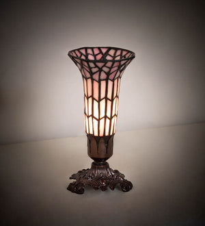 Meyda 8" High Stained Glass Pond Lily Victorian Accent Lamp - 27680