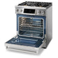 Thor Kitchen 3-Piece Appliance Package - 30-Inch Gas Range with Tilt Panel, Dishwasher & Refrigerator in Stainless Steel