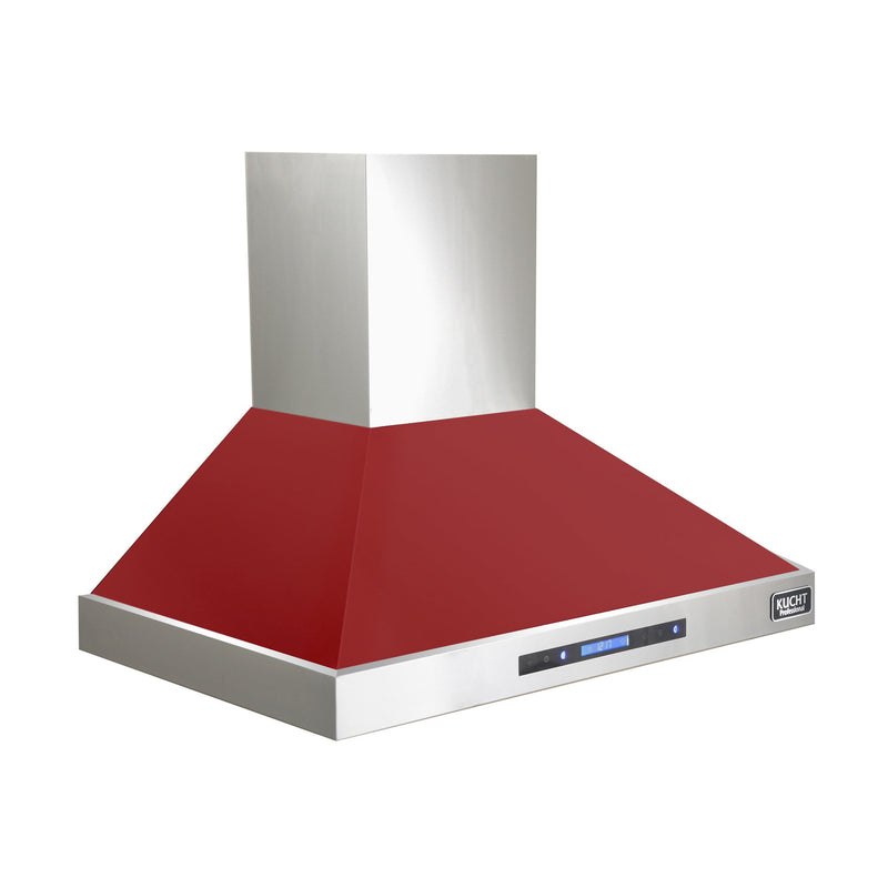 Kucht 30-Inch Wall Mounted Hood 900 CFM in Red KRH3015A-R