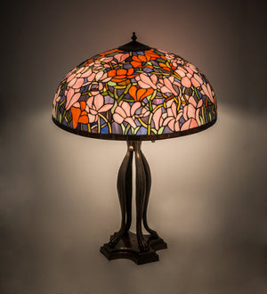 Meyda  32"H Tiffany Magnolia Table Lamp - 31146