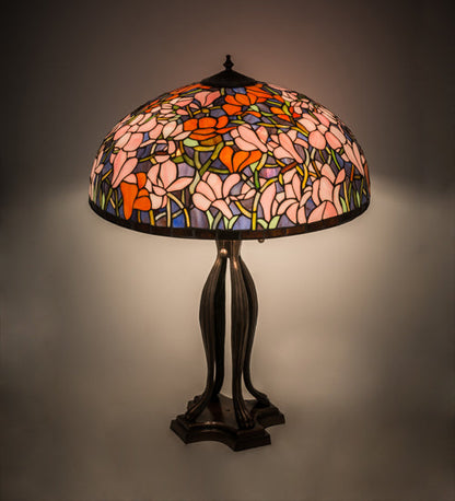 Meyda  32"H Tiffany Magnolia Table Lamp - 31146
