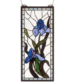 Meyda 9"W X 20"H Iris Stained Glass Window 36073