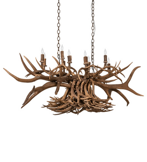 Meyda 55" Long Antlers 10 Light Oblong Chandelier- 251967