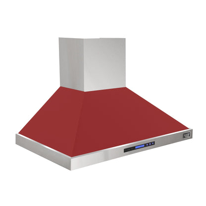 Kucht 48-Inch Wall Mounted Hood 1200 CFM in Red KRH4815A-R
