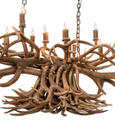 Meyda 55" Long Antlers 10 Light Oblong Chandelier- 251967