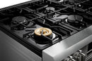 Thor Kitchen 6-Piece Appliance Package - 36-Inch Gas Range with Tilt Panel, French Door Refrigerator, Wall Mount Hood, Dishwasher, Microwave Drawer, & Wine Cooler in Stainless Steel