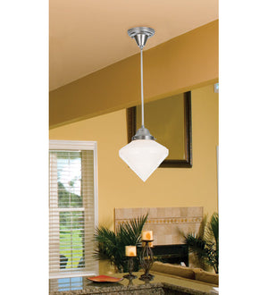 Meyda 9"W Revival Schoolhouse W/Deco Cone Globe Mini Pendant '50625