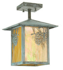 Meyda 9" Square Seneca Winter Pine Mini Pendant '51402