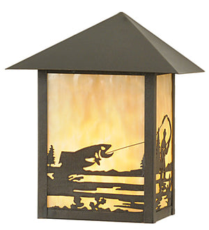 Meyda 9" Wide Seneca Fly Fishing Creek Wall Sconce '55621