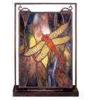 Meyda 9.5"W X 10.5"H Dragonfly Lighted Mini Tabletop Window '56831