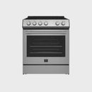 Forno Espresso Package - 30" Electric Range, Range Hood, and Refrigerator in Stainless, White, or Black