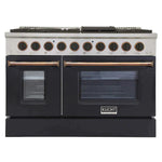 Kucht Signature 48" Pro-Style Dual Fuel Range in Black Oven Door & Gold KDF482-K-GOLD